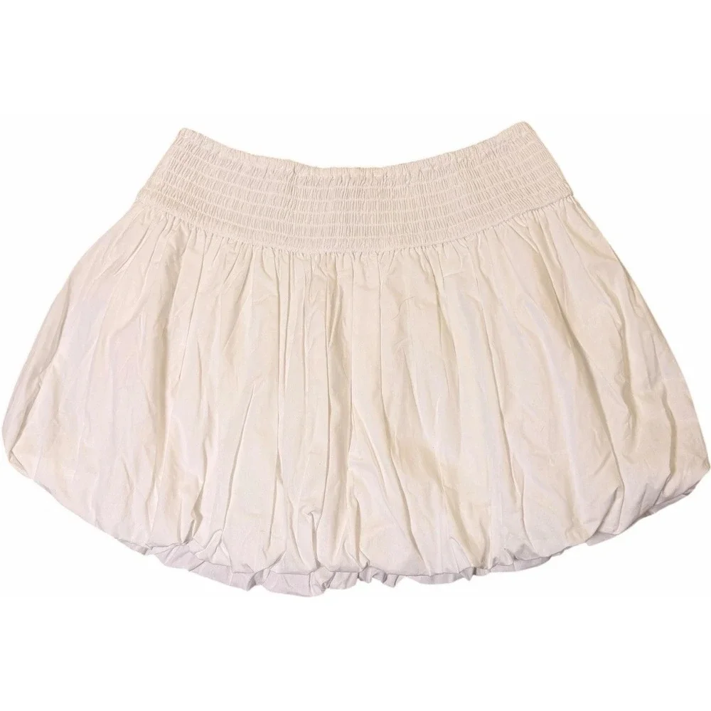 Torn by Ronny Kobo Florence Bubble Mini Skirt White Cotton NWT‎ Medium